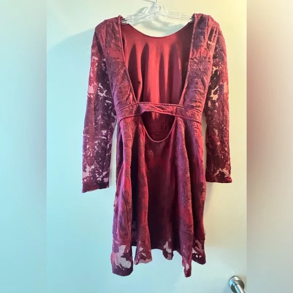 For Love And Lemons Burgundy Lace Dress - Picture 9 of 10